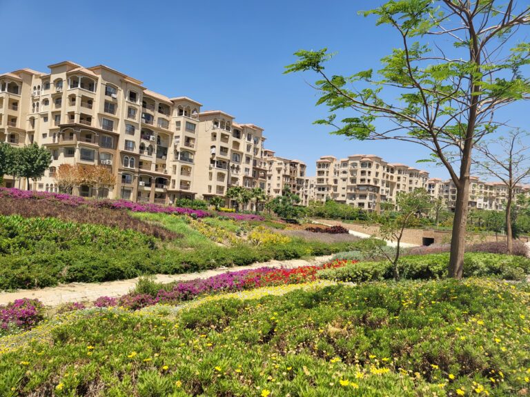 Residential buildings and landscaping at Madinaty, New Cairo
